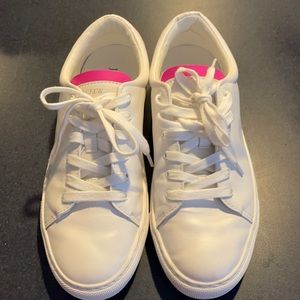 J Crew White and Hot Pink Sneakers Size 9